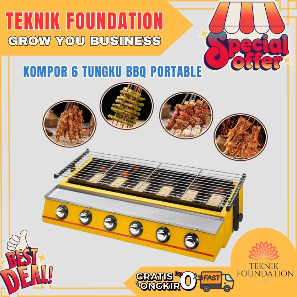 Gas Roaster VICTON (MT-K233) / Kompor Panganggan / Pemanggang Sosis / 6 Tungku Murah