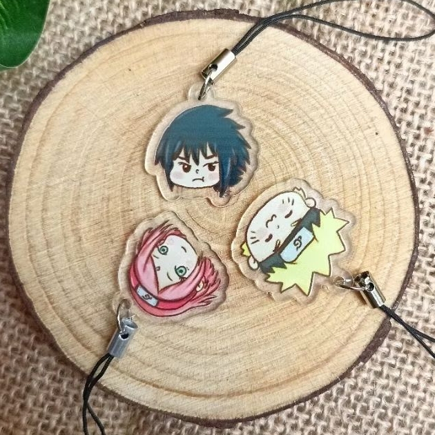 CANDIESHOP - NARUTO X BORUTO Phone Strap Anime Keychain | Gantungan HP | Gantungan Kunci Anime