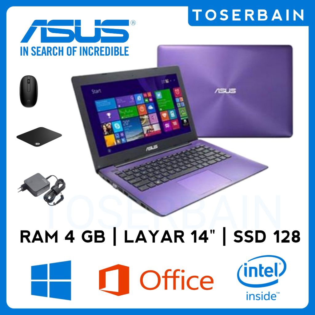 Laptop ASUS X453M Celeron RAM 4GB SSD 128GB – Cocok Sekolah & Kerja