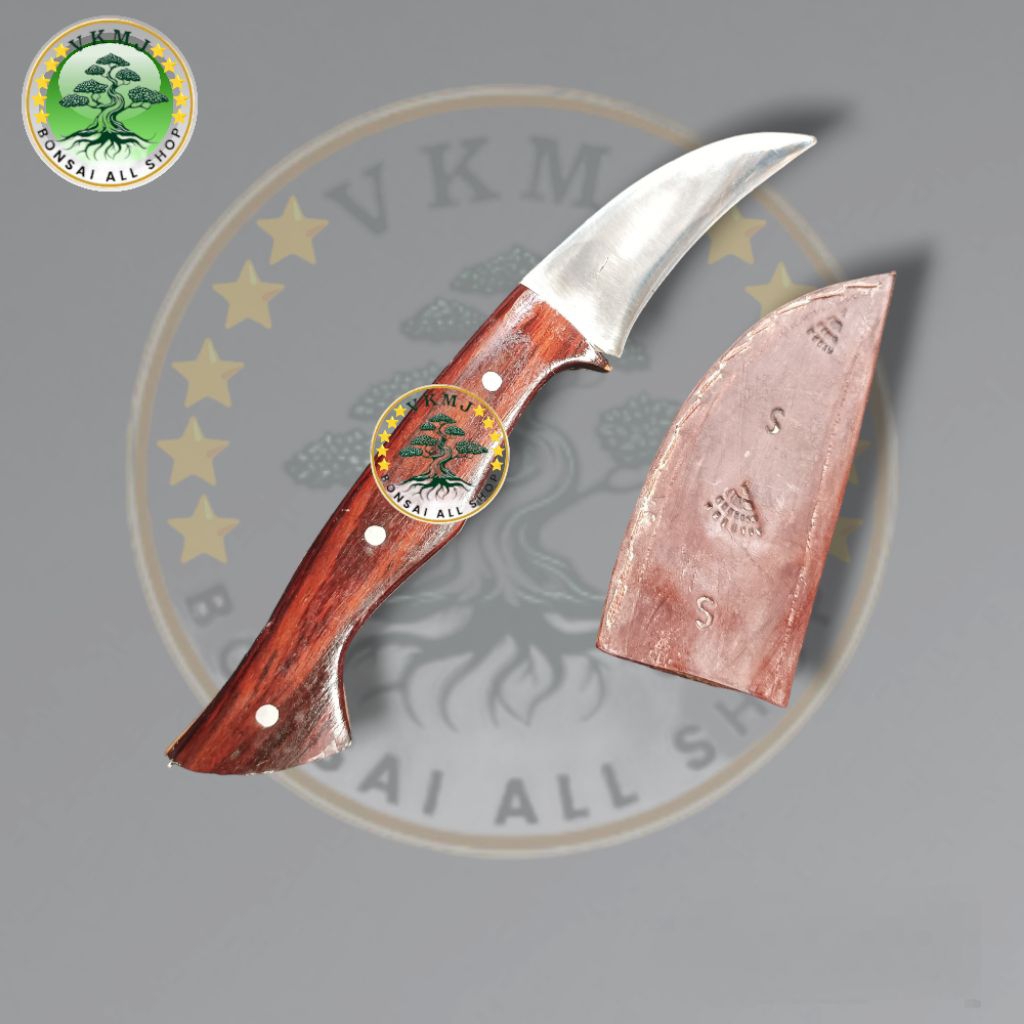 Pisau Okulasi Bonsai SQ 13 Baja putih HSS  plus sarung