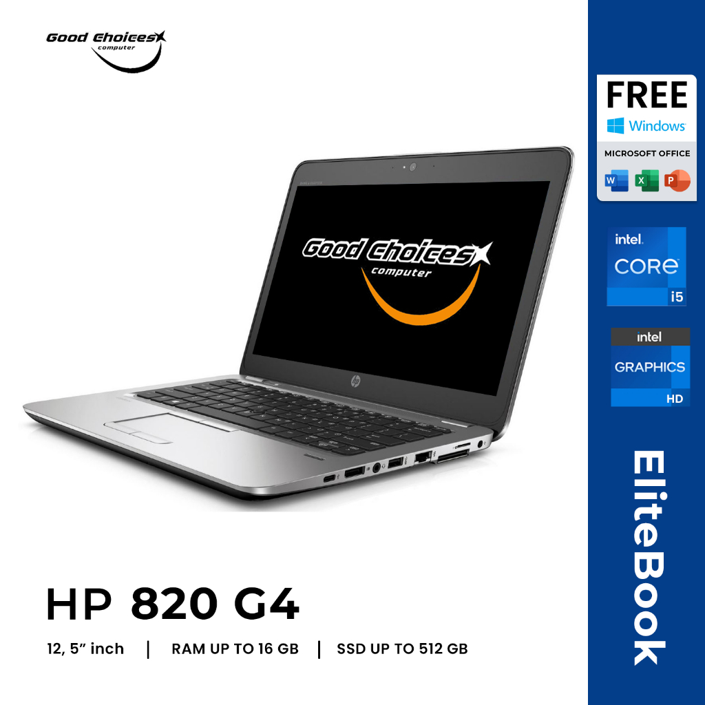 Laptop HP EliteBook 820 G4 intel Core i5 Gen 7 RAM 16 GB SSD 1 TB + BONUS MOUSE WIRELESS & TAS