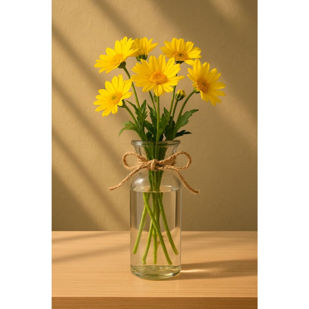 Vas Bunga Kaca Aestetik-Vas Bunga Kaca Diamond-Vas Kaca Berwarna-Pot Bunga Artificial