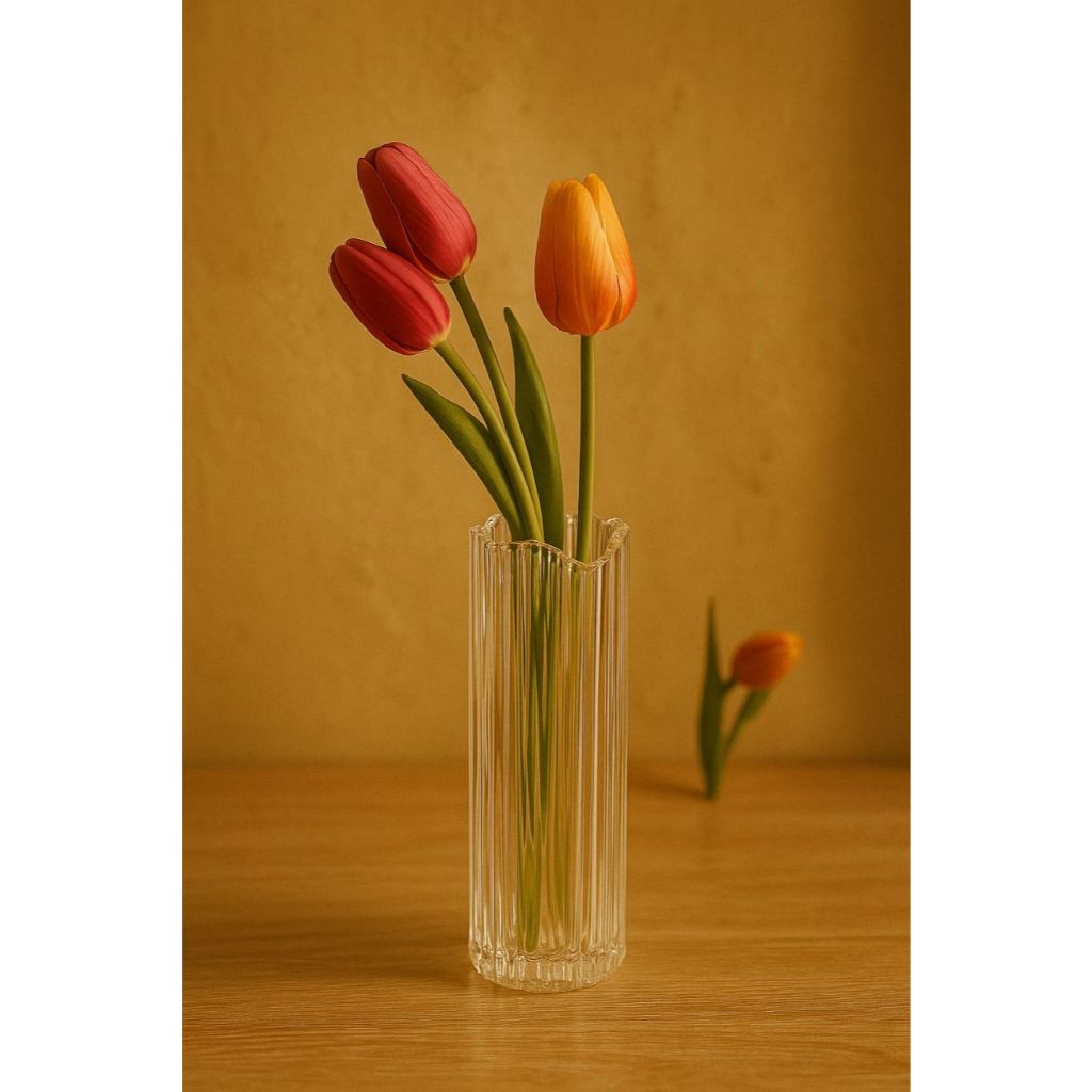 Vas Kaca Krystal / Vas Kaca Tabung / Vas Bunga Lili/ Vas Kaca Tebal Bening/ Vas Kaca Elegen