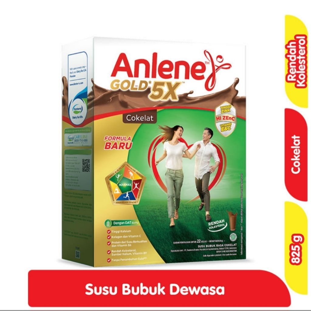 

Anlene Gold 5X Cokelat Susu Bubuk Dewasa 825 g - Nutrisi Tinggi Kalsium Untuk Tulang, Sendi, dan Otot