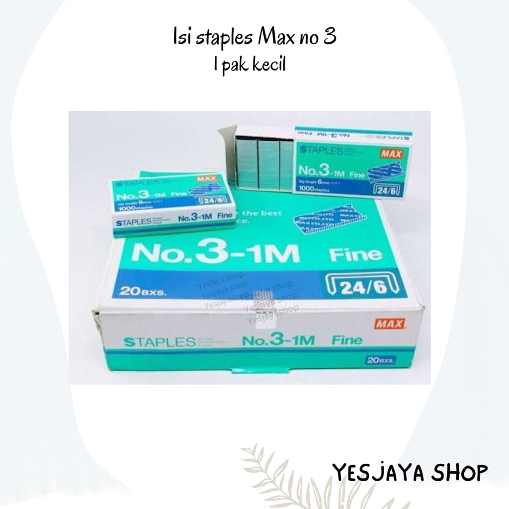

{1 Pak KECIL} Isi Staples MAX No 3 / Isi Staples Besar Max / Isi Ulang staples Max no 3 / MAX isi ulang staples / Refill Staples No 3 MAX