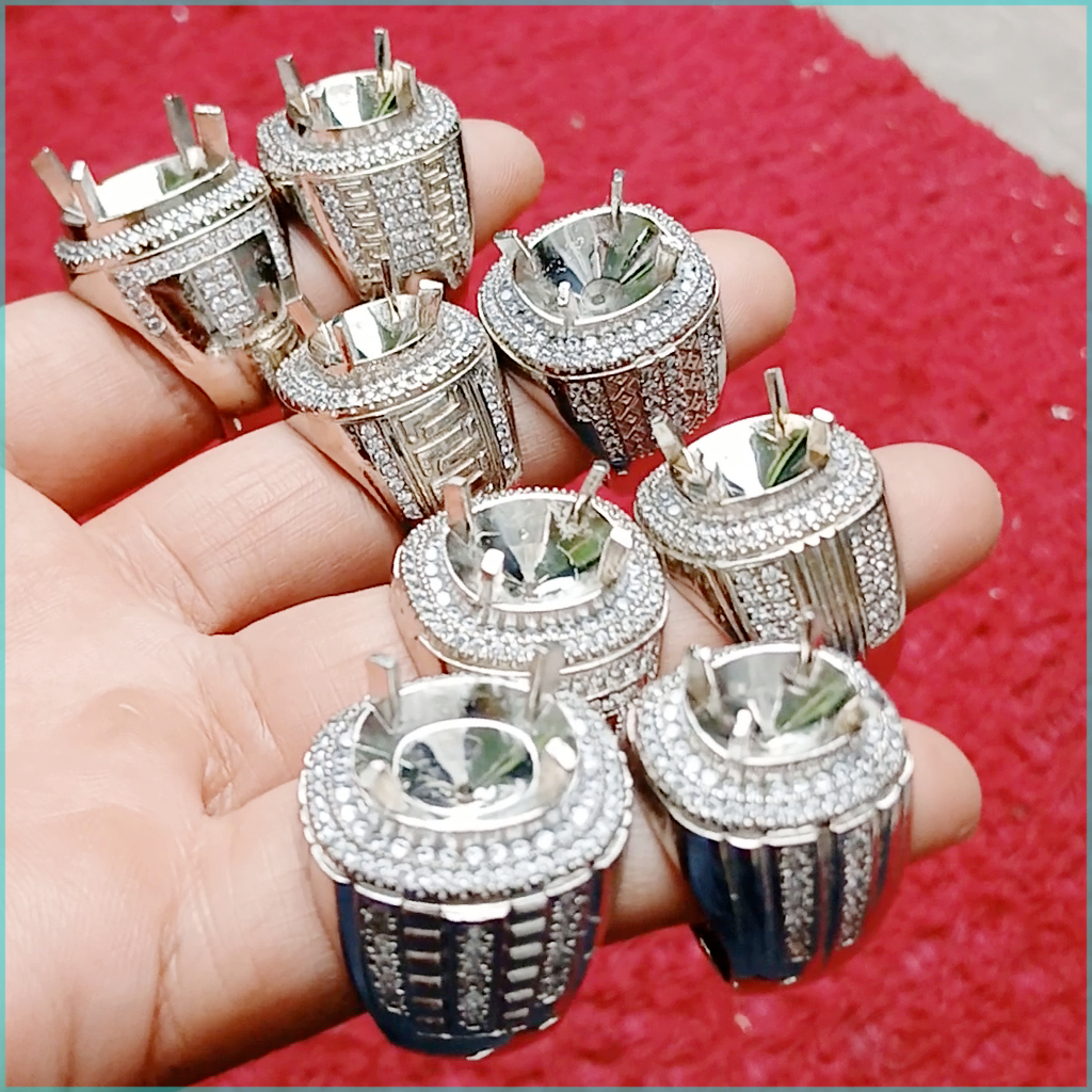 GROSIR EMBAN RING CINCIN ALPAKA SUPER MICRO SETTING(20 PCS)