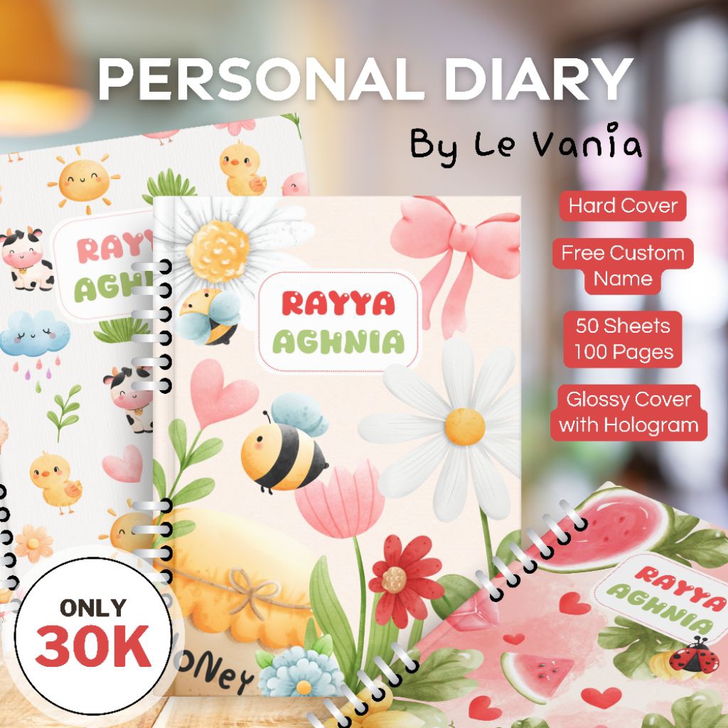 

Le Vania Personal Diary | Binder Hard Cover | Free Custom Name