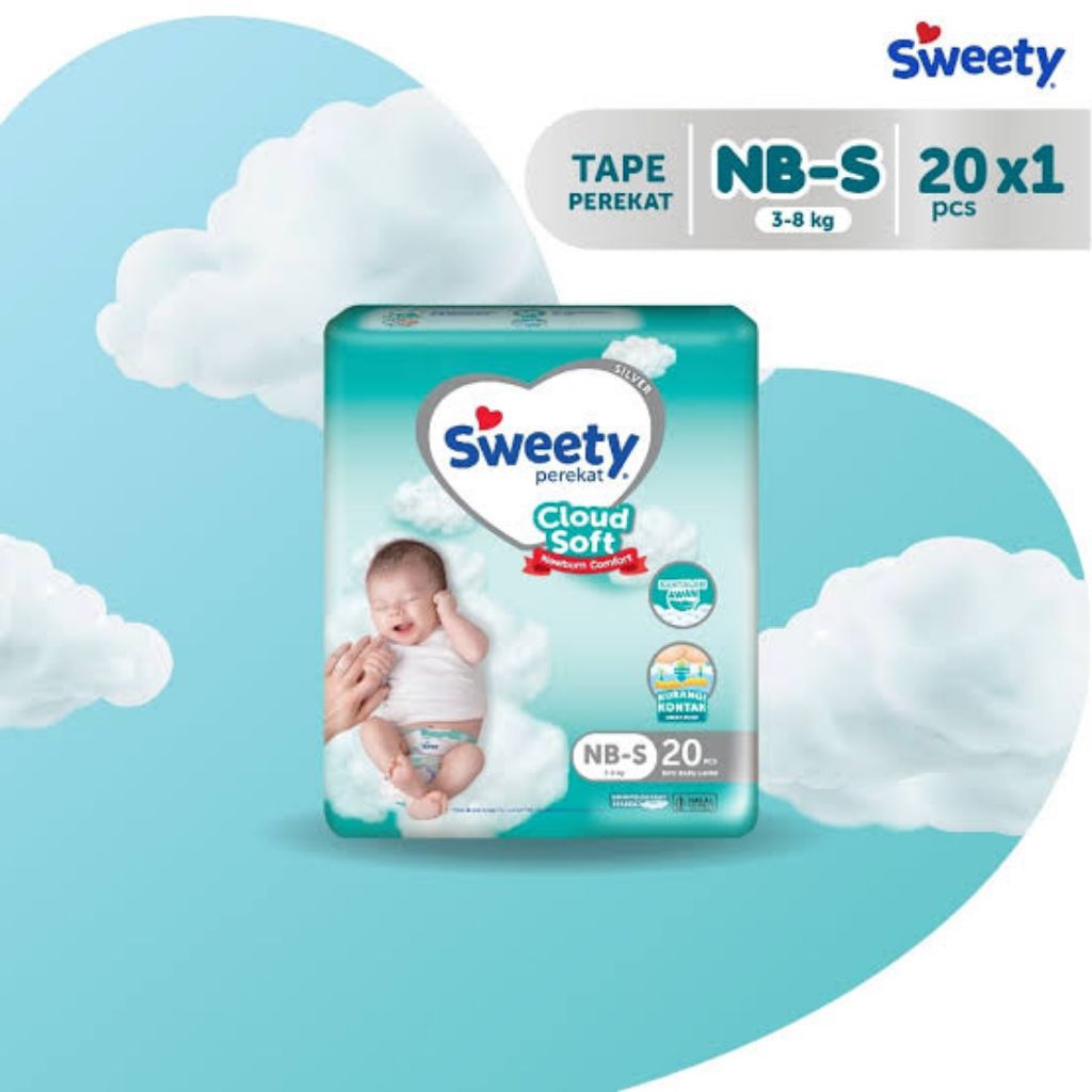 Sweety Silver Comfort Nb-S 20 / Nb-S 40 Popok Perekat Sweety Silver Cloud Soft
