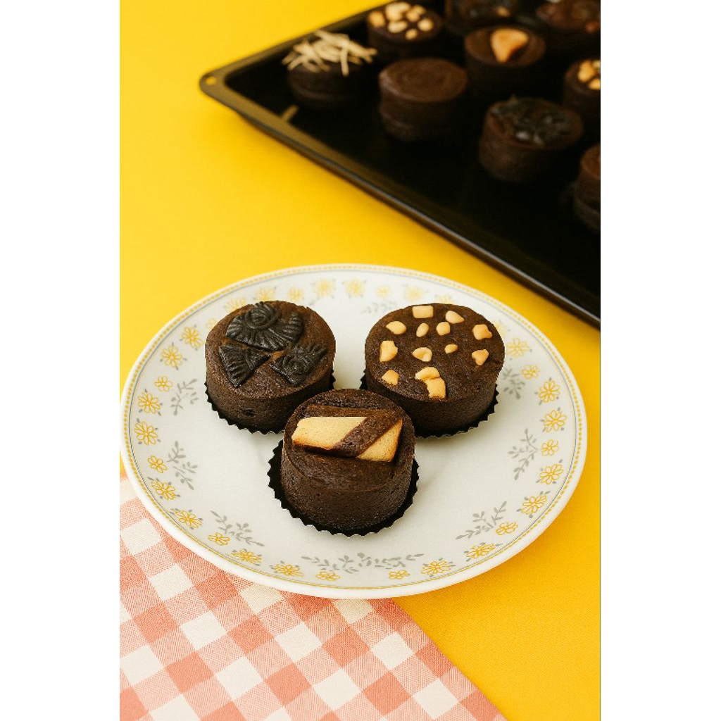 BITE SIZE Fresh Baked Homemade Insert Fudgy Brownies | Ukuran Mini Brownies Cream Cheese