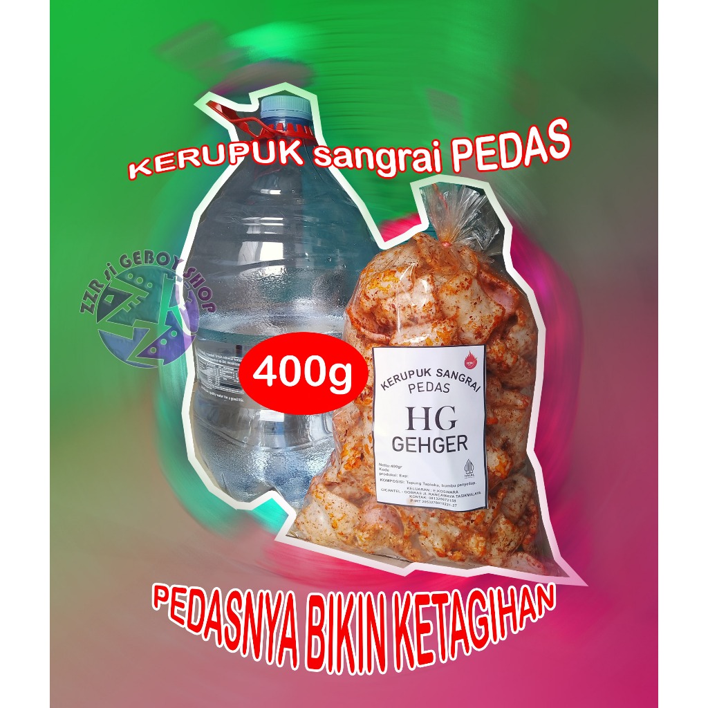 

HG Gehger Kerupuk Sangrai Pedas 400gr Camilan Snack Gurih Renyah Pasir Laut Makanan Jadul
