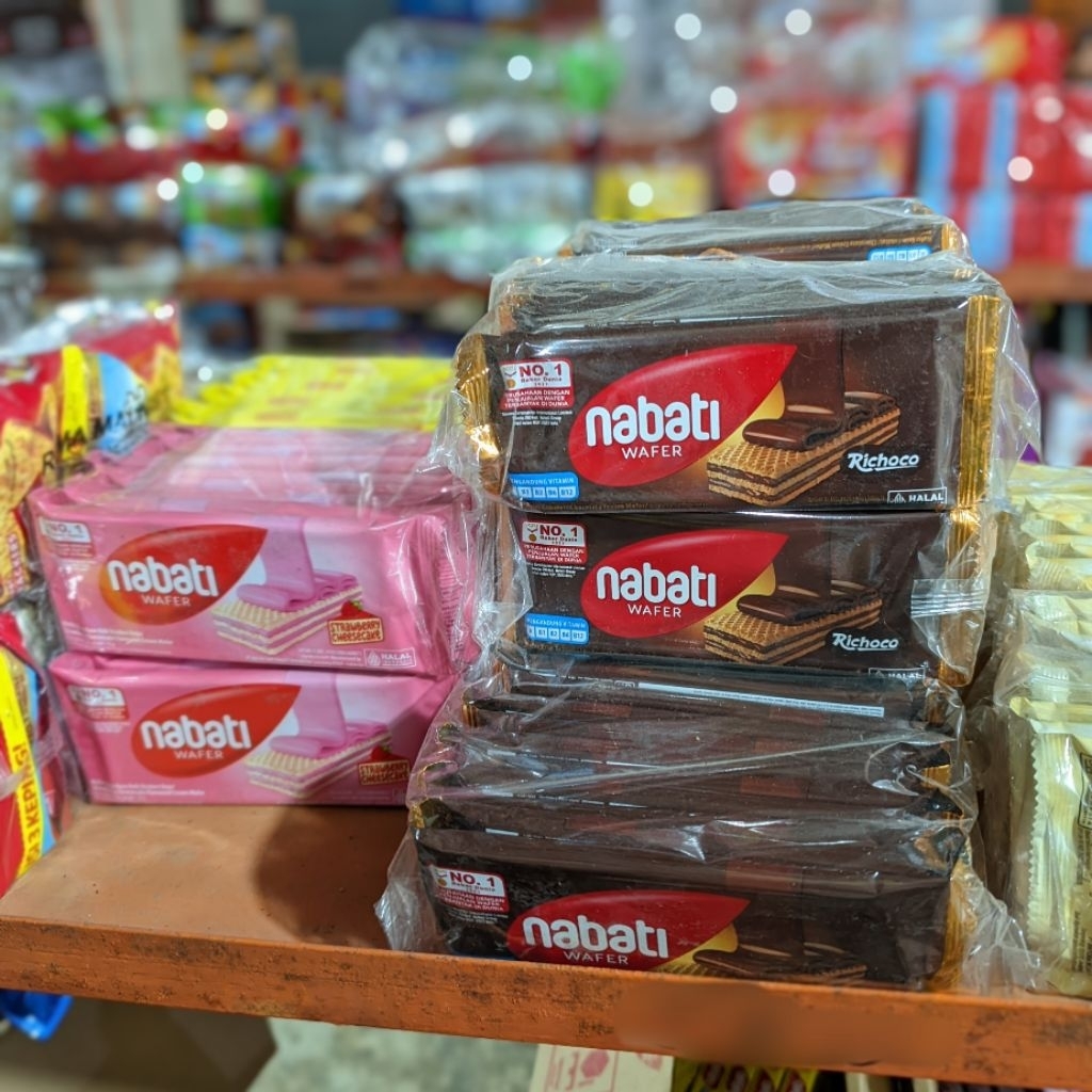 Wafer Nabati 1000an, 1pack isi 10 pcs || Rasa Strawberry, Coklat, Keju.. Snack Murah