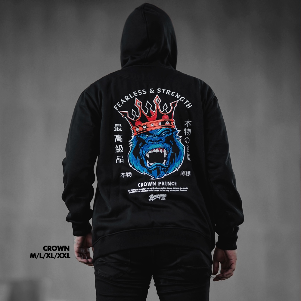 Bossque - Crowns Hoodie Bordir Mythology Jumper Sweater Pria Pullover Jaket Hoodie Sweter Jaket Pria