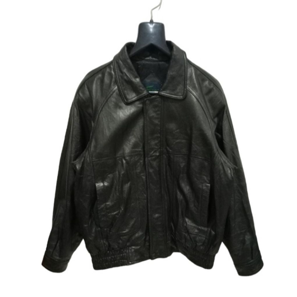 Jaket kulit Lacoste Jaket Pilot Hitam Original