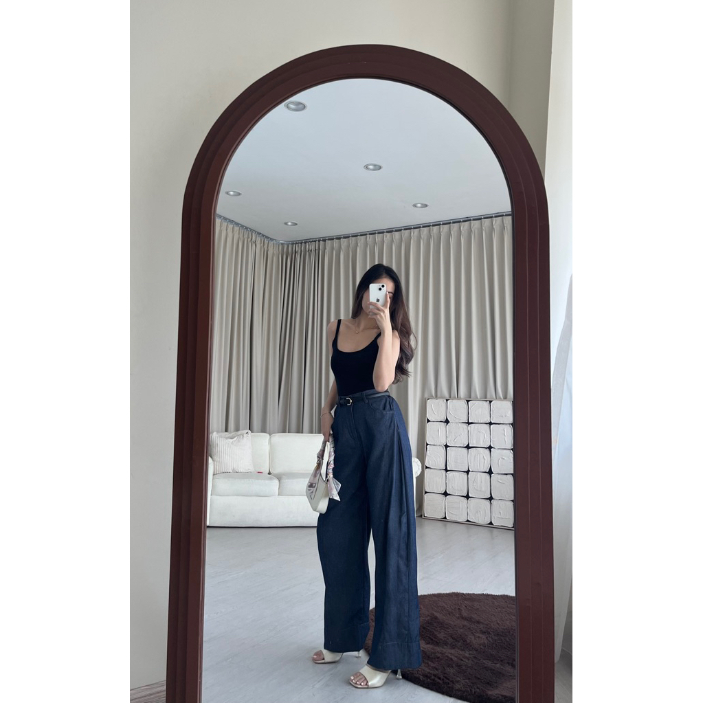 LACHEL Bloom Barrel Jeans Pants / Jeans Barrel High Cullote / Celana Jeans Barrel Wanita