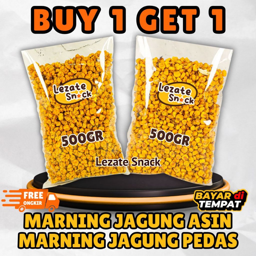 

(BUY 1 GET 1) Marning Jagung Pedas 500gr Gratis Marneng Jagung Asin 500gr