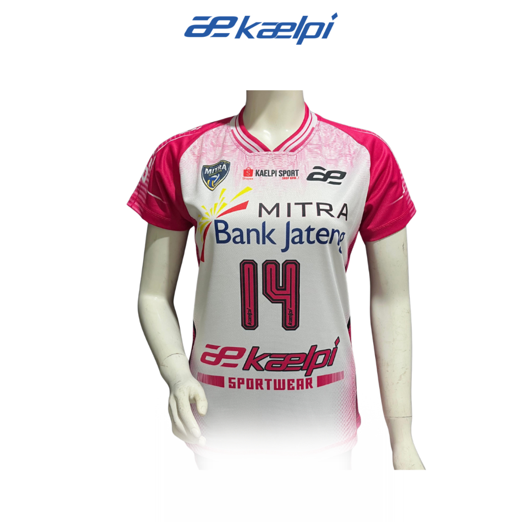 Kaelpi - Jersey Voli Wanita Mitra Bank Jateng Livoli 2025 Putih Pink