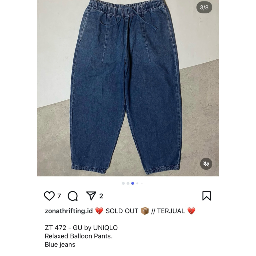 PRELOVED GU BALON PANTS