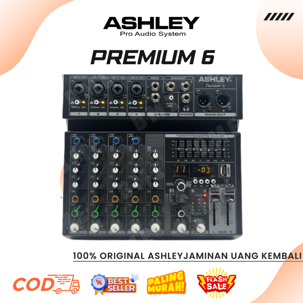 Mixer Ashley Premium 6 Digital Multi Effect Reverb 24bit 99dsp