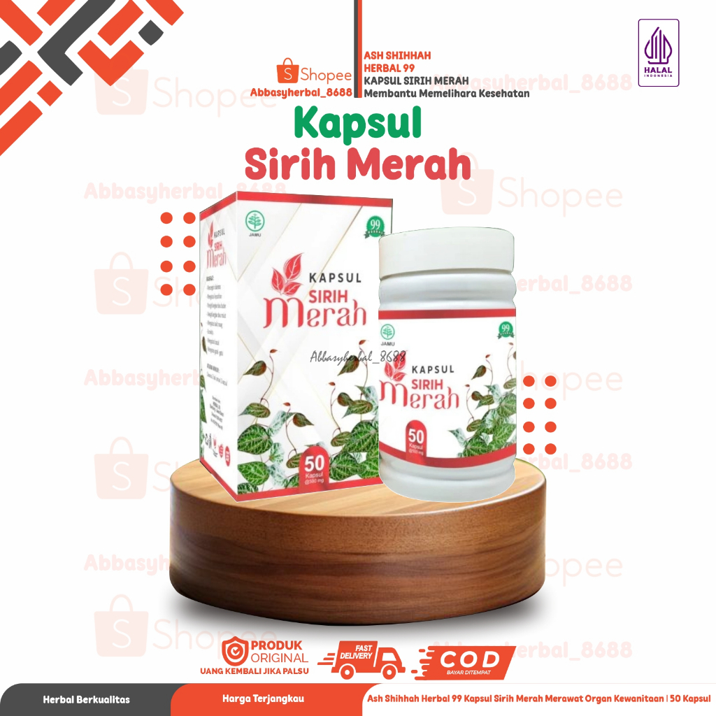 Abbasy Herbal_Kapsul Sirih Merah / Daun Sirih Merah Therapy Ekstract Herbal isi 60kapsul