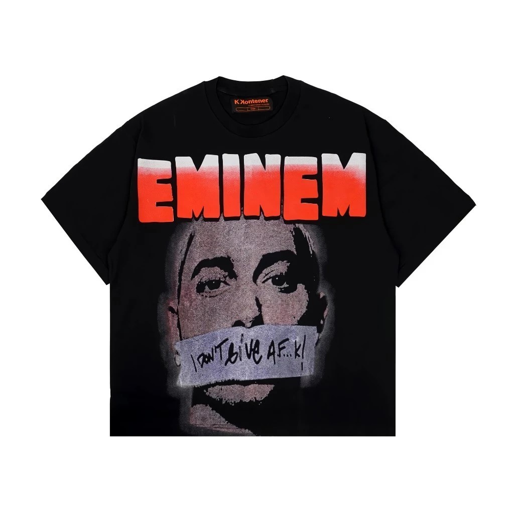COD】KKONTENER EMINEM OVERSIZE TSHIRT BLACK print fashion T-shirt