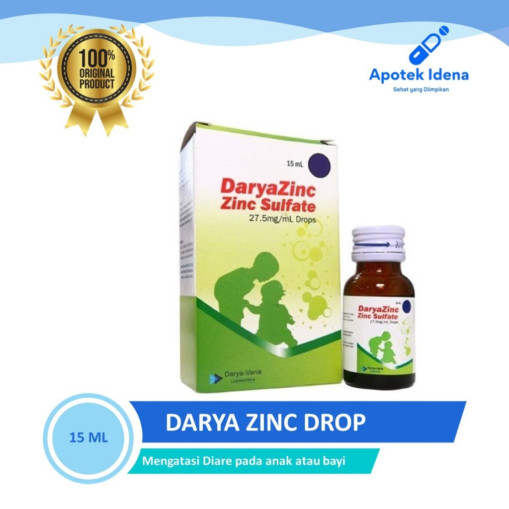 DARYAZINC DROPS BAYI 15 ml Menghentikan diare pada bayi & anak - Obat Diare mencret bayi dan anak