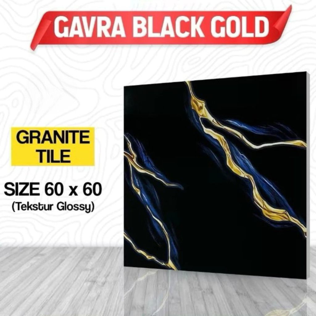 Granit hitam arna gavra black gold 60×60