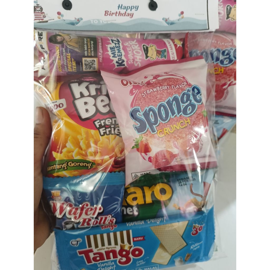 

Snack ultah anak harga 1paket/10 kantong