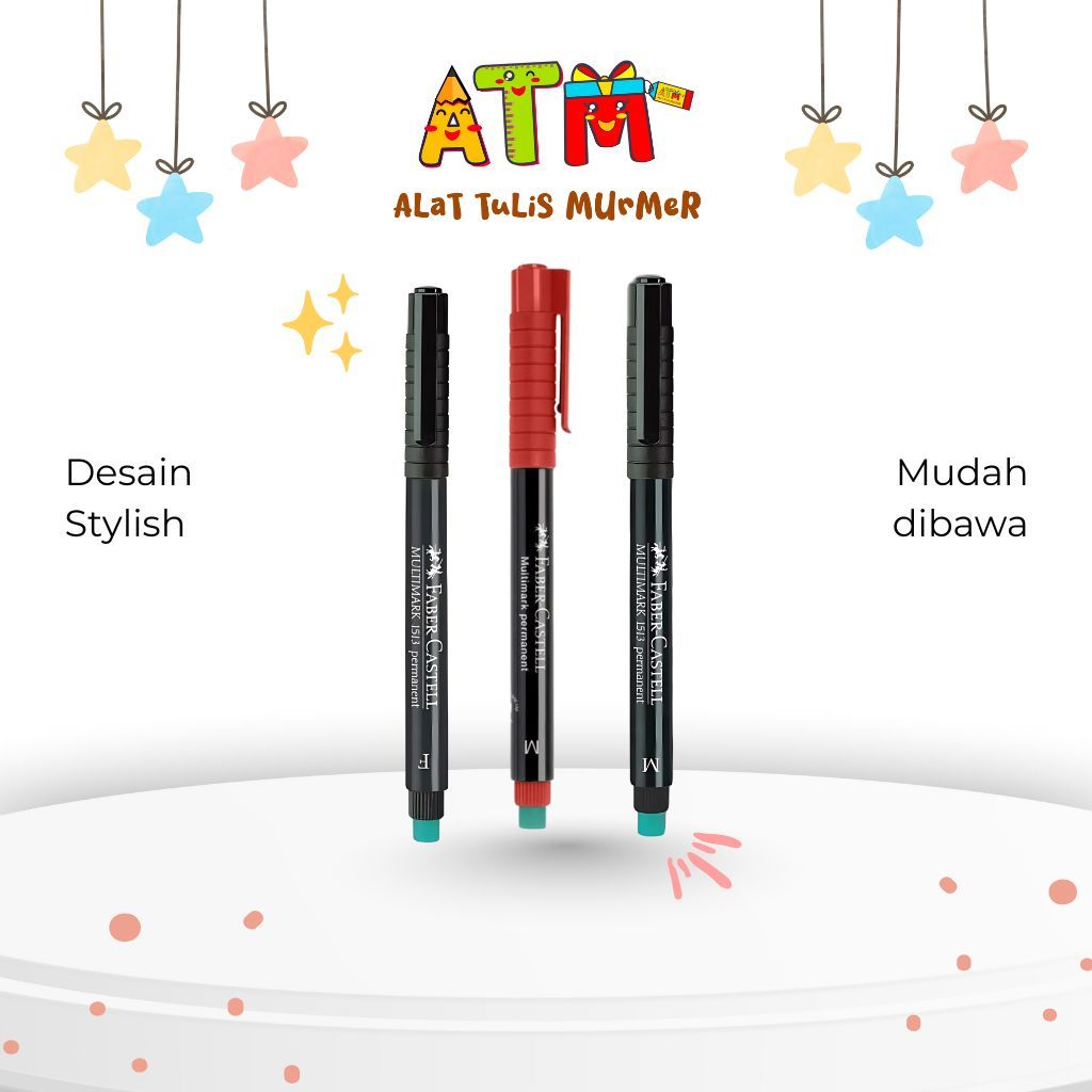 

Spidol Multimark Permanen Faber Castell/Spidol Permanent/Faber Castell Multimark Permanen F Black,M Red,M Black