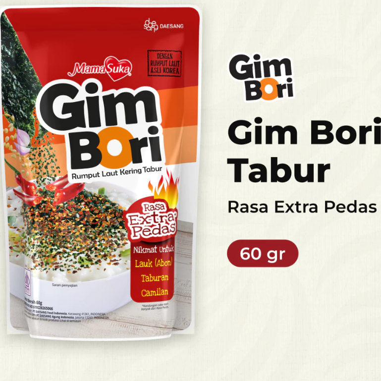 

MamaSuka - Gim Bori Nori Tabur Extra Pedas 60 gr