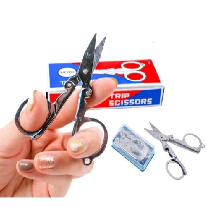 

Gunting Lipat Mini Multifungsi Travel Portable Warna Silver