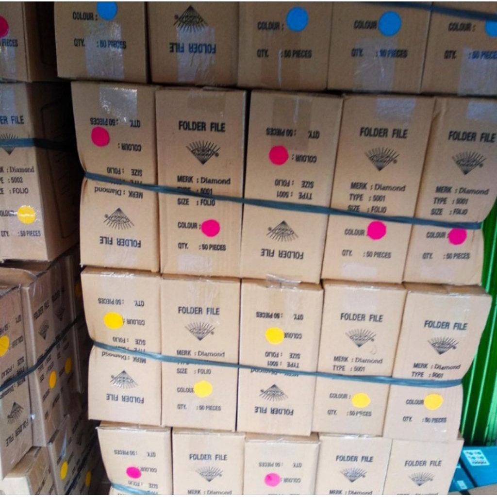 

Map Snelhecter Acco Plastik (5001) Diamond Biru / Hijau / Kuning / Merah - Box isi 50 Sheets.