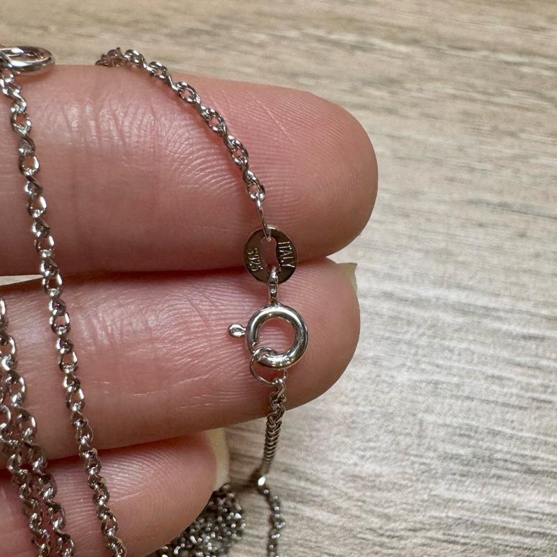 Kalung Medan- Asli Perak 925 - Lapis emas putih 17K - Anti Karat - Anti Luntur