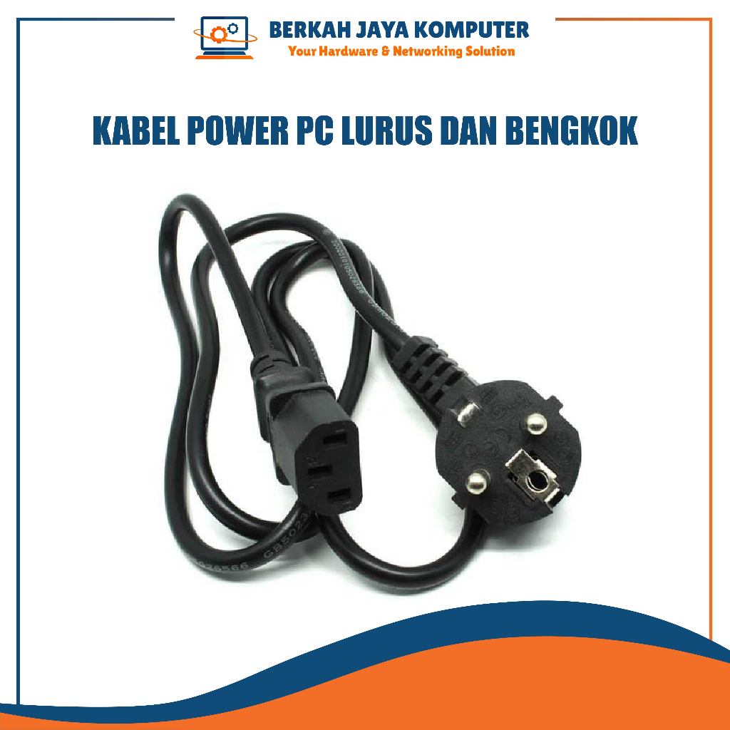 kabel power PC lurus dan bengkok