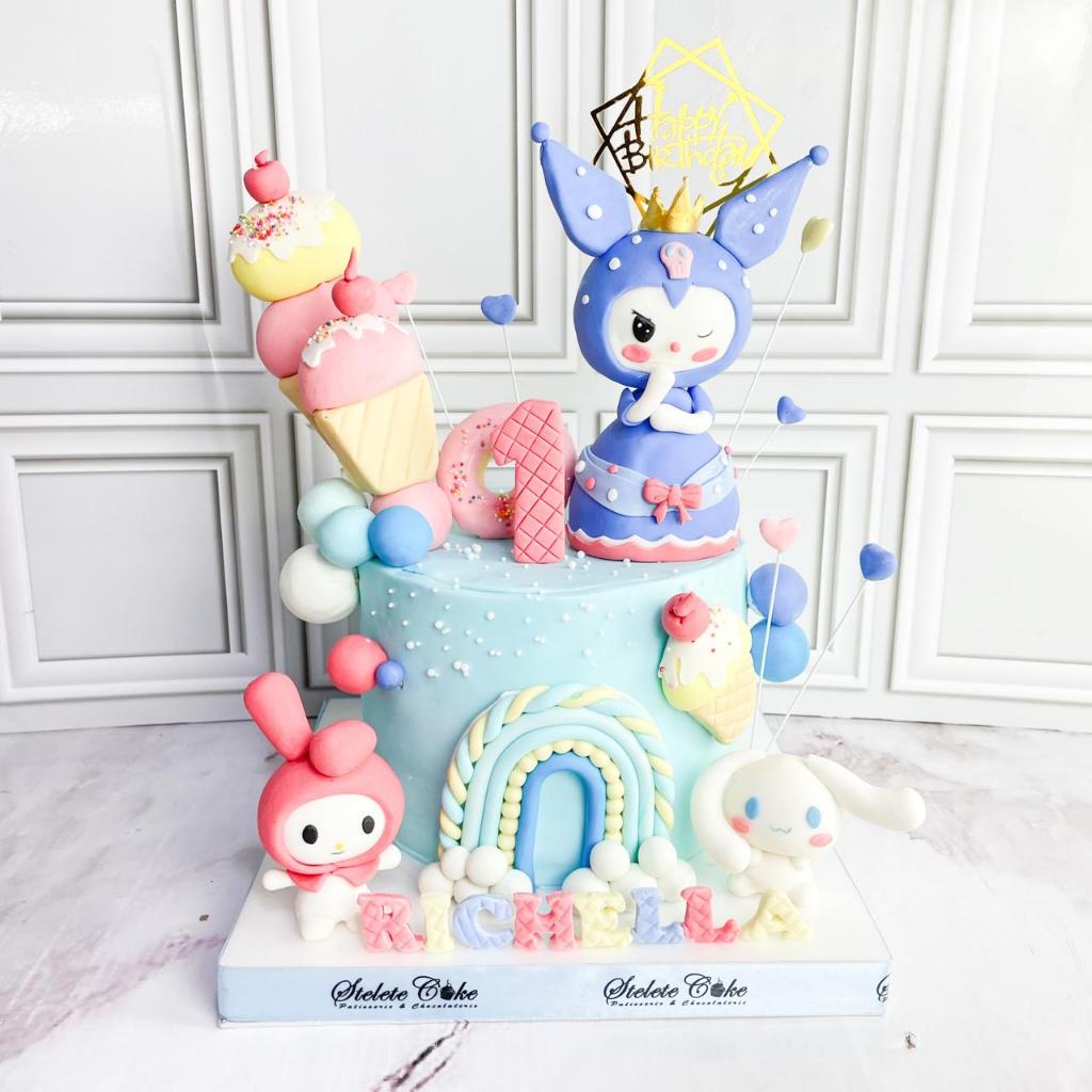 

Kue Ulang Tahun Tema Kuromi Melody Cinnamoroll/Kue Birthday Jakarta/Kue Ulang Tahun Sanrio/Sanrio Cake