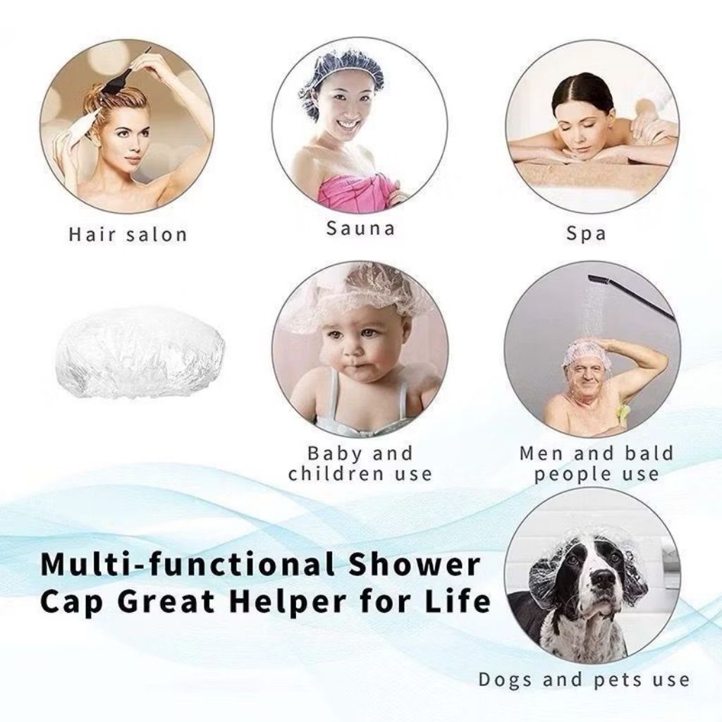 Shower cap Plastik Penutup Kepala Saat Mandi