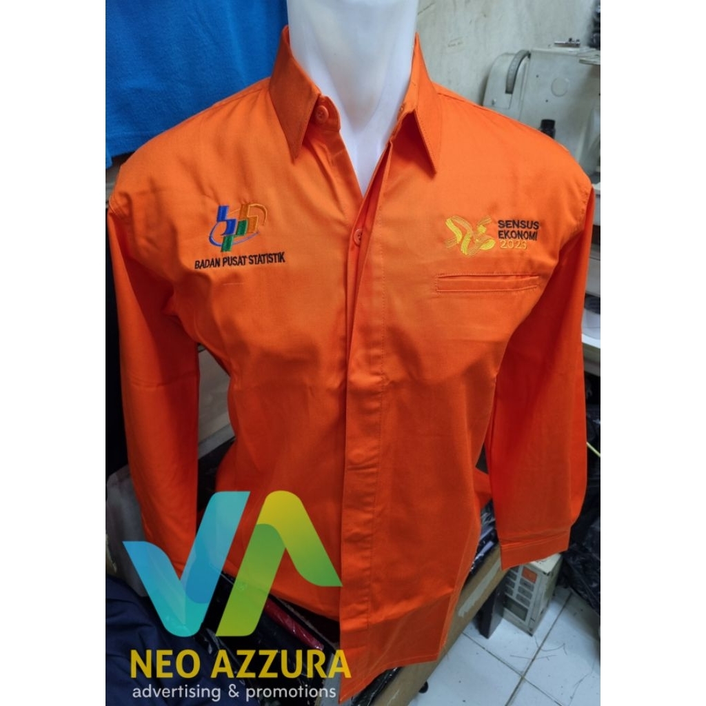 Kemeja seragam kerja BPS sensus ekonomi 2026 pria/wanita lengan panjang | polos & formal