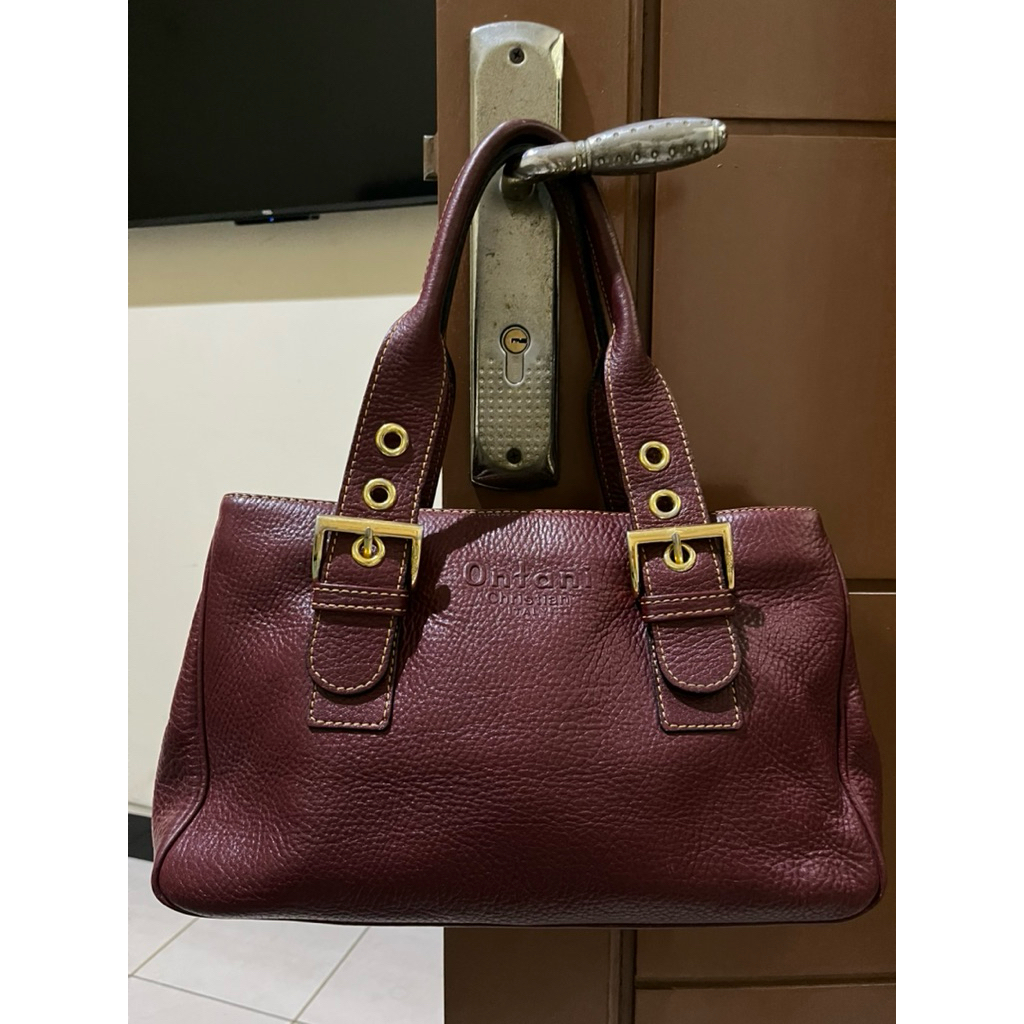 Tas Preloved Shoulder Bag Kulit Asli Christian Ontani