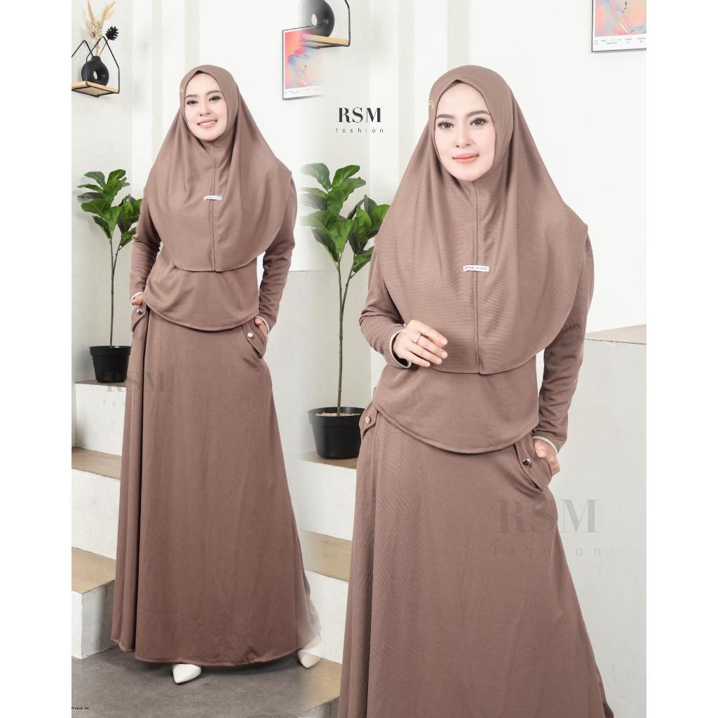 Diva Set Rok Bahan Knit Setelan Rok Set kerudung Terbaru Setelan RSM