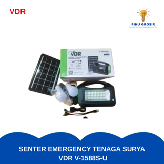 Senter Emergency Tenaga Surya VDR V-1588S-U RADIO SPEAKER
