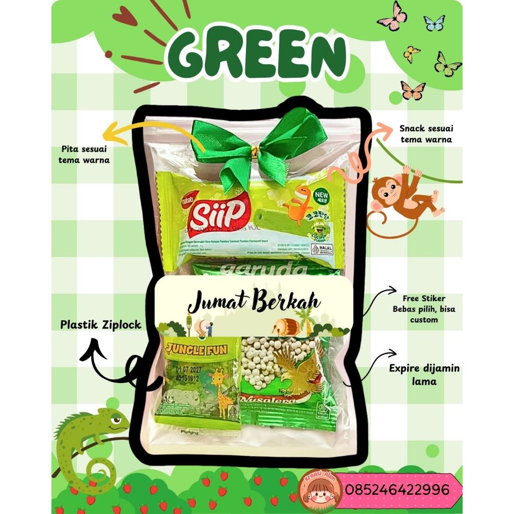 

Hijau - Mini Gift Snack | Mini Hampers | Freebis | Ulang Tahun | Jumat Berkah | Sempro | Kelulusan