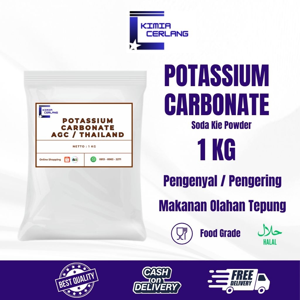 

Potassium Carbonate / Soda Kie Food Grade Pengenyal Pengering Ex. AGC Thailand 1 Kg