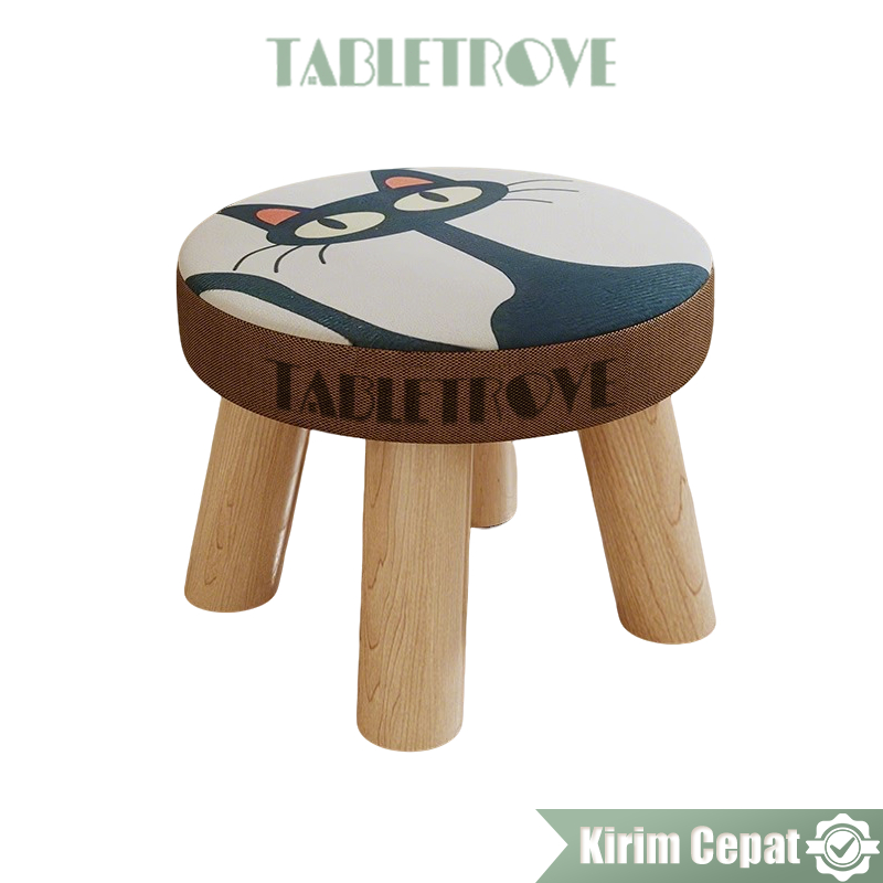 TABLETROVE Stool Bulat Sofa Stool Bangku Stool Kancing Stool Polos