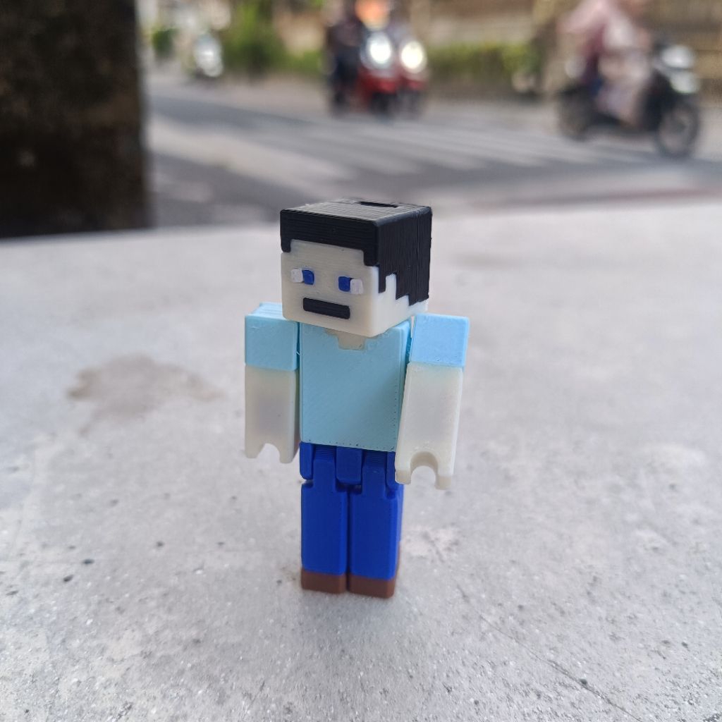 action figure steve minecraft lucu figure artikulasi steve