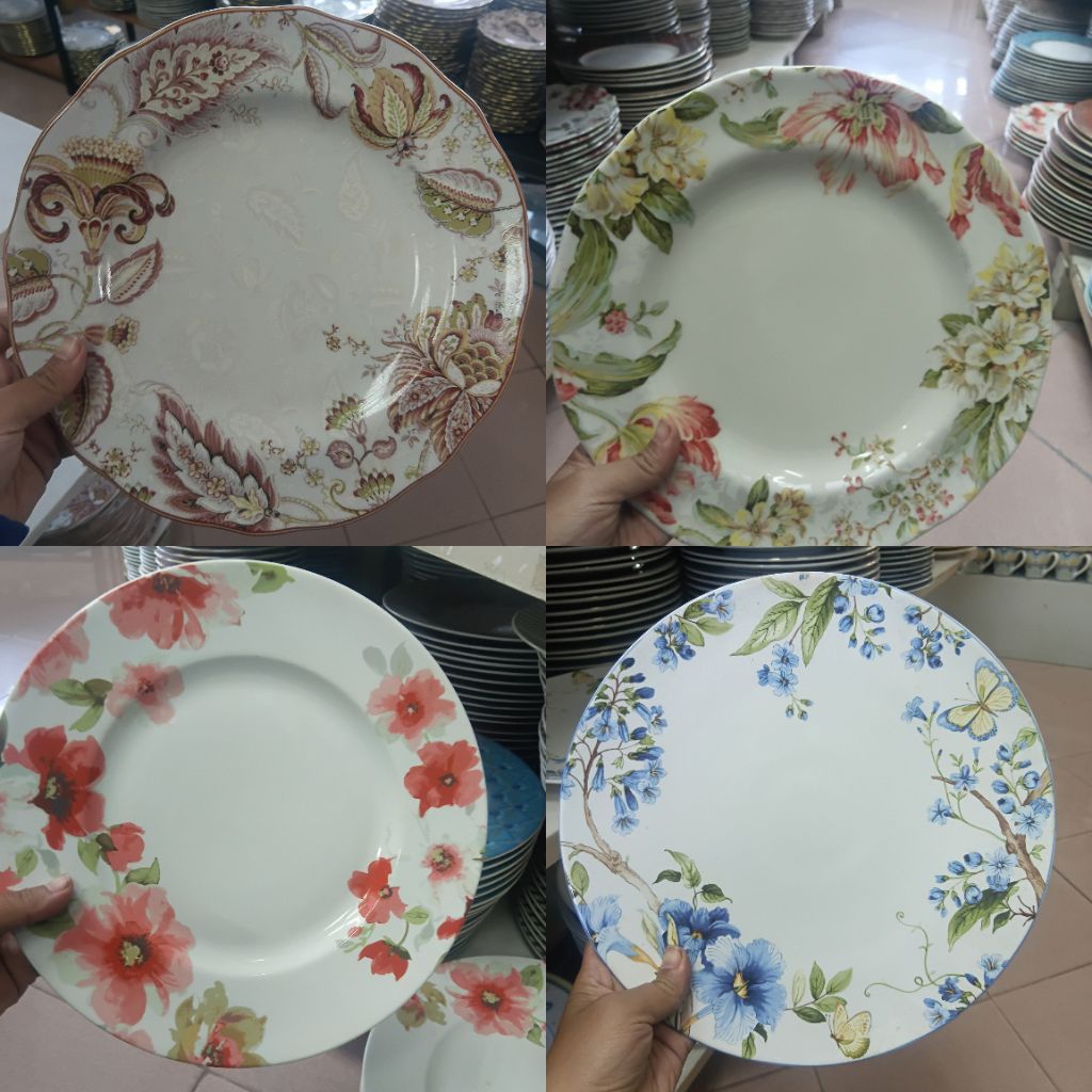 [ Piring cantik ] Dinner plate motif bunga produksi PT Sango Indonesia