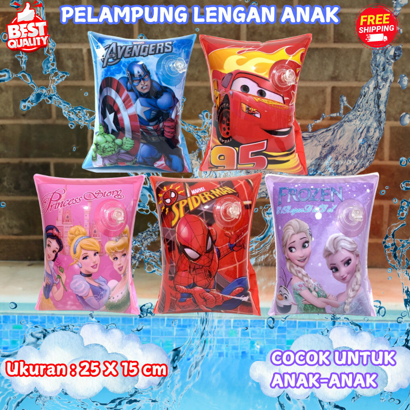 AQUATIC 2127 pelampung lengan anak karakter 1 Pasang Ban Renang Anak Ban Berenang Anak Pelampung Tan