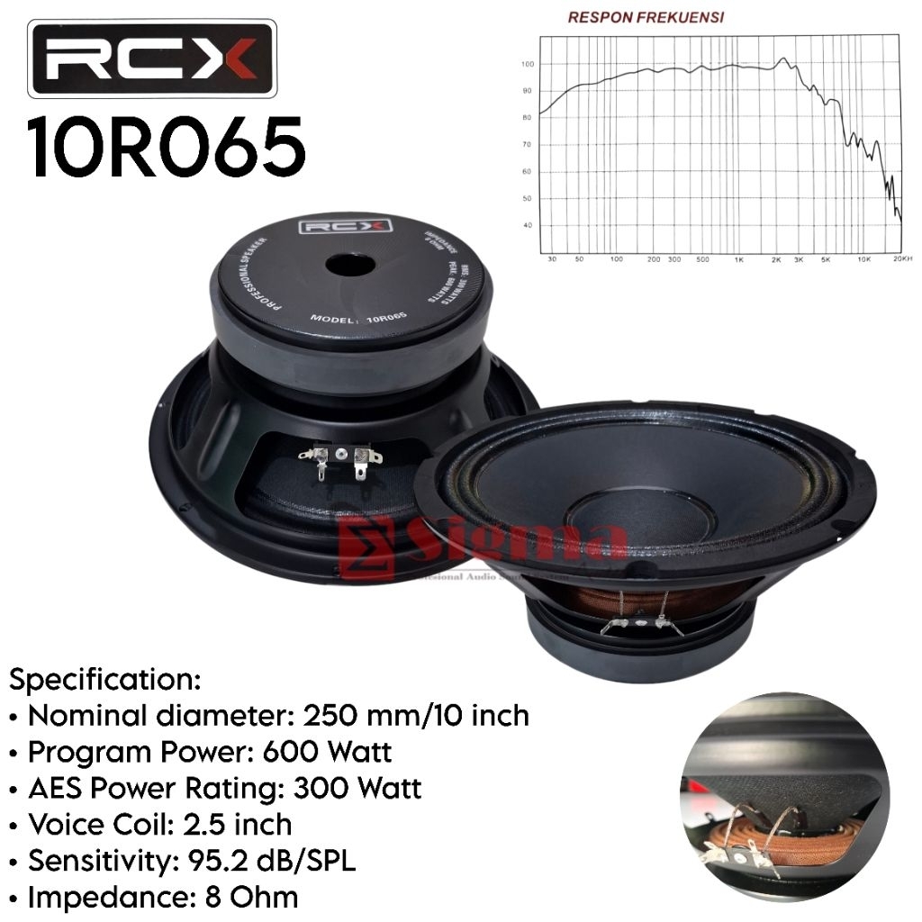 RCX 10R065 Speaker Komponen 10 Inch 300 Watt