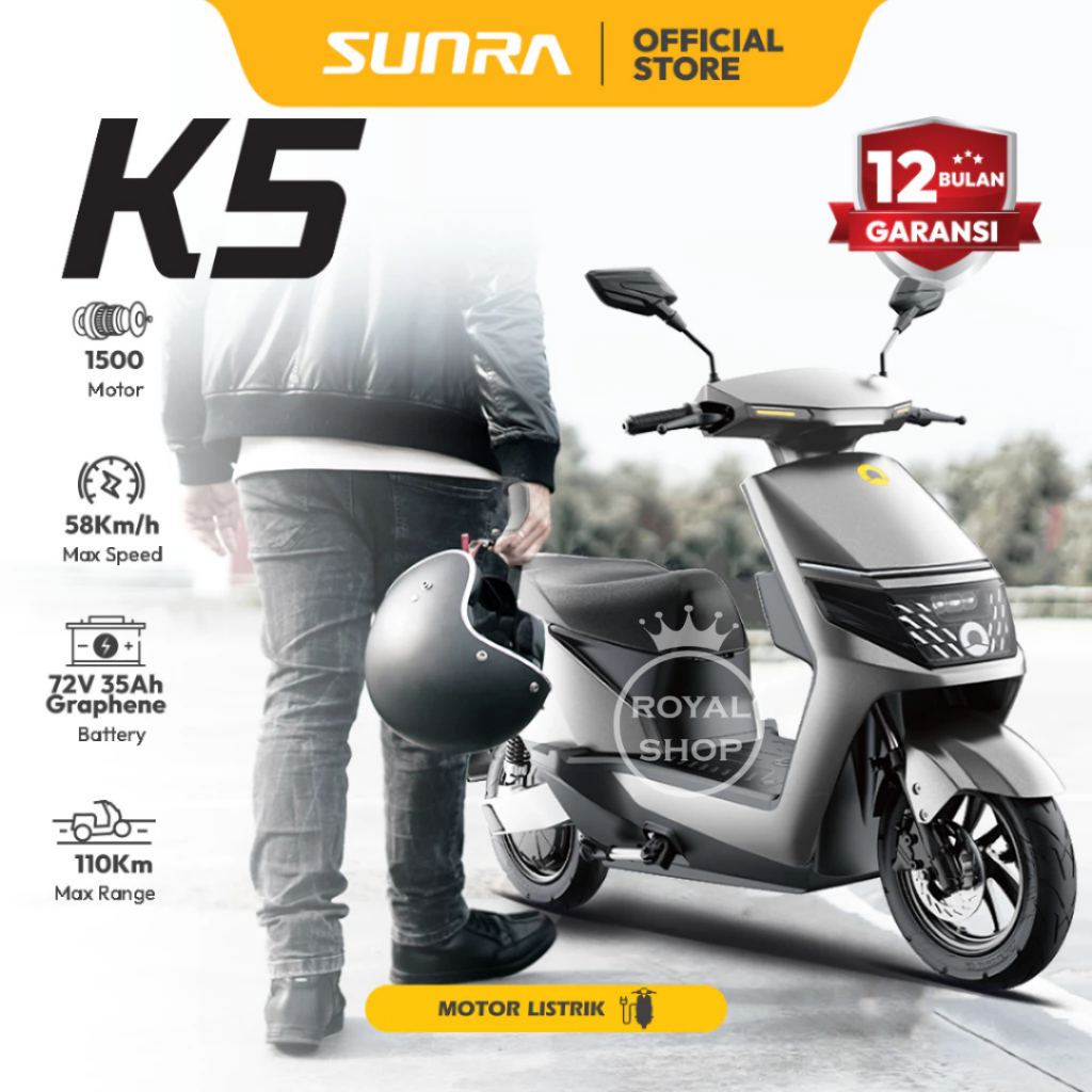 MOTOR LISTRIK SUNRA K5 battery Graphene 1500W