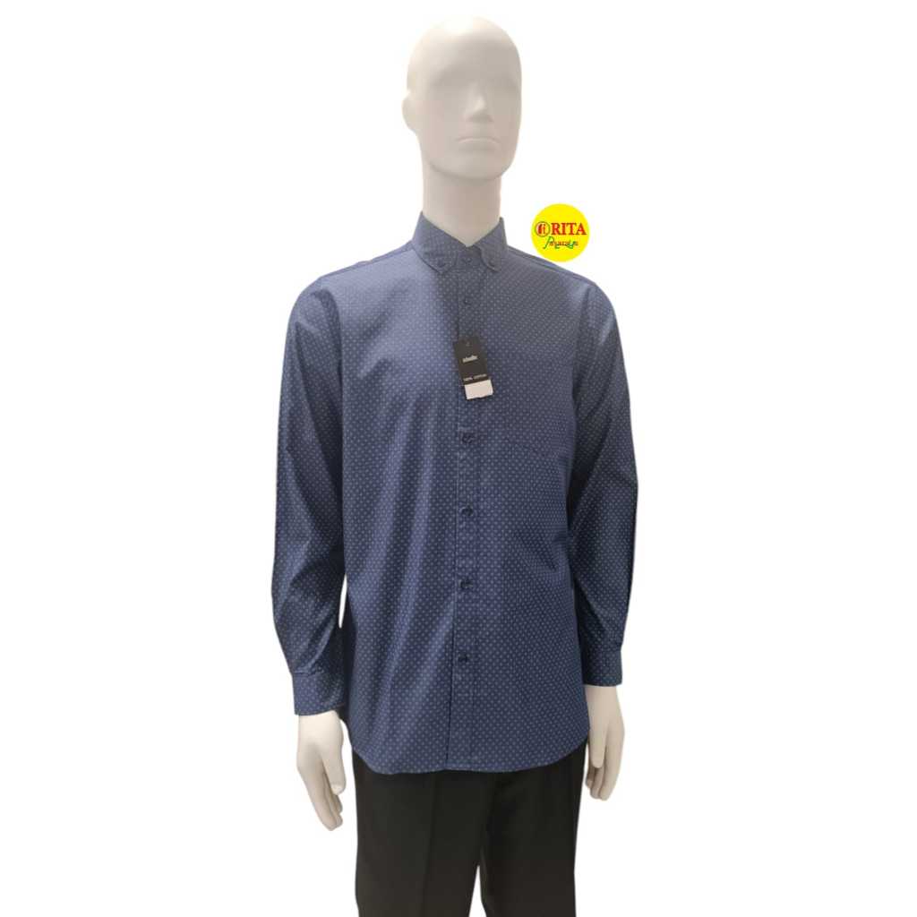 Kemeja Polos Navy Lawell Pria Dewasa - RITA