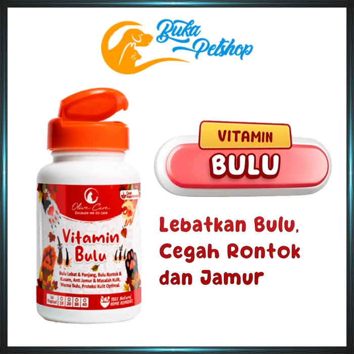 OLIVE CARE Vitamin Bulu Kucing 10 Kapsul Vitamin Bulu Rontok Kucing