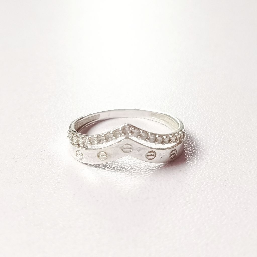 Cincin Wanita Model Fuji Mata Perak Asli 925/Cincin Perak Permata/Cincin Wanita Dewasa/Lapis Emas Pu